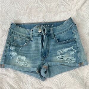 American Eagle Outfitters Super Super Stretch High Rise Cheeky Jean Shorts